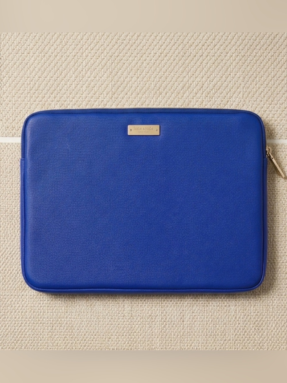 Kate Spade Royal Blue Saffiano Leather Laptop Sleeve 14 Inch Case